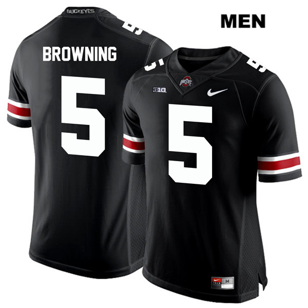 Ohio State Buckeyes Men's Baron Browning #5 White Number Black Authentic Nike College NCAA Stitched Football Jersey UE19O04JI